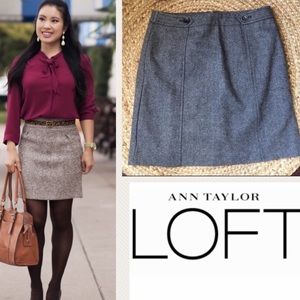 Ann Taylor Loft Wool Blend Gray Mini Skirt